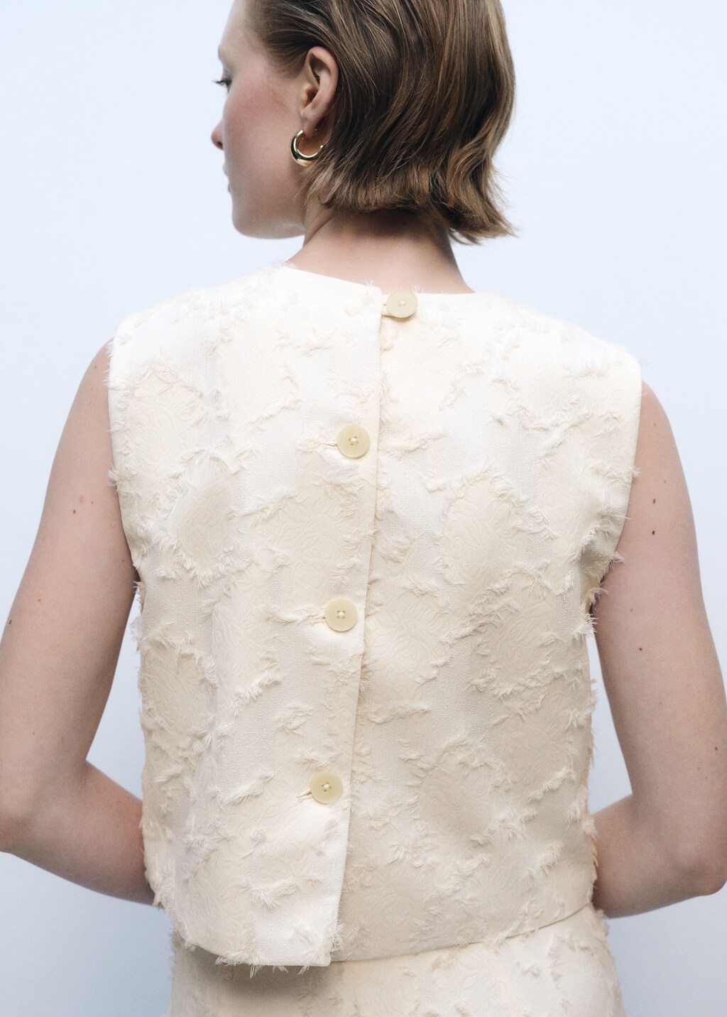 Textured crop top - Off White