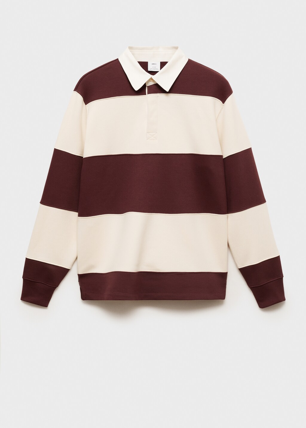 Striped cotton polo sweatshirt - Dark Navy