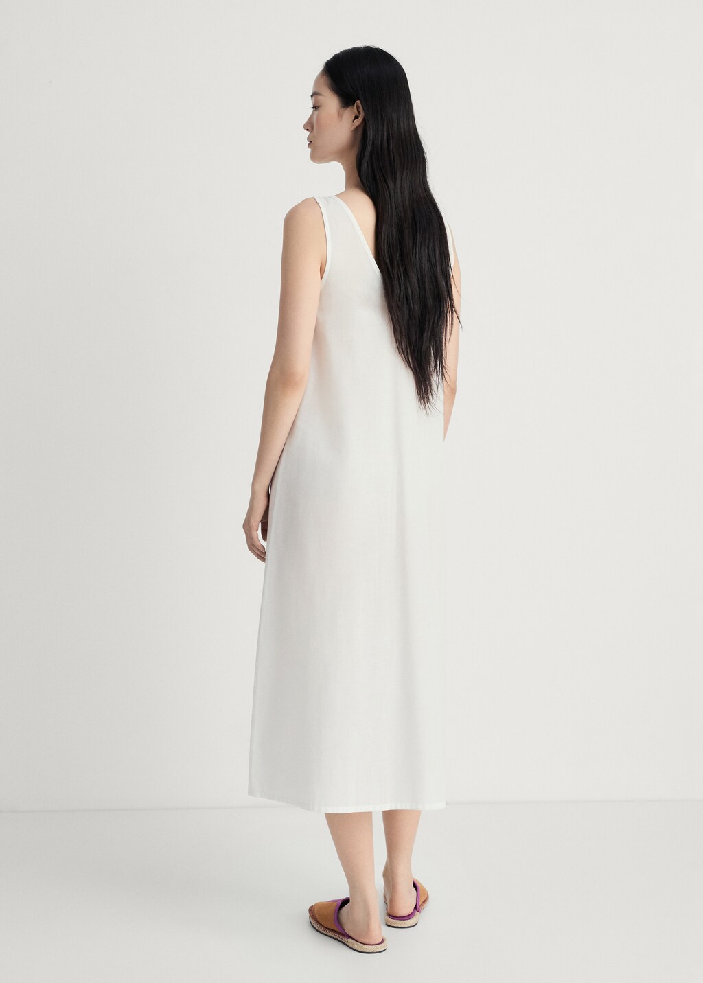 Embroidered cotton nightgown - White