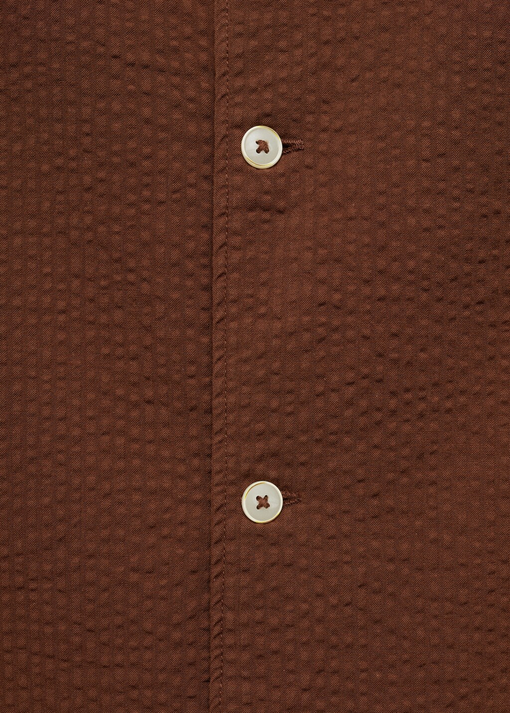 Regular-fit 100% seersucker cotton shirt - Burgundy