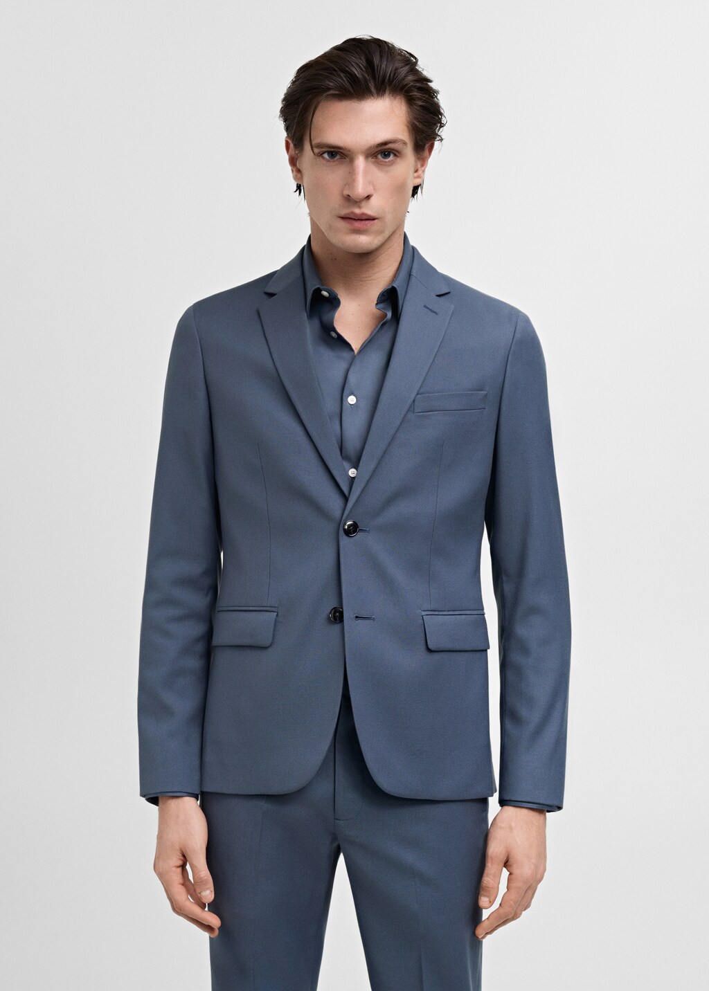 Super slim-fit suit jacket in stretch fabric - Grey