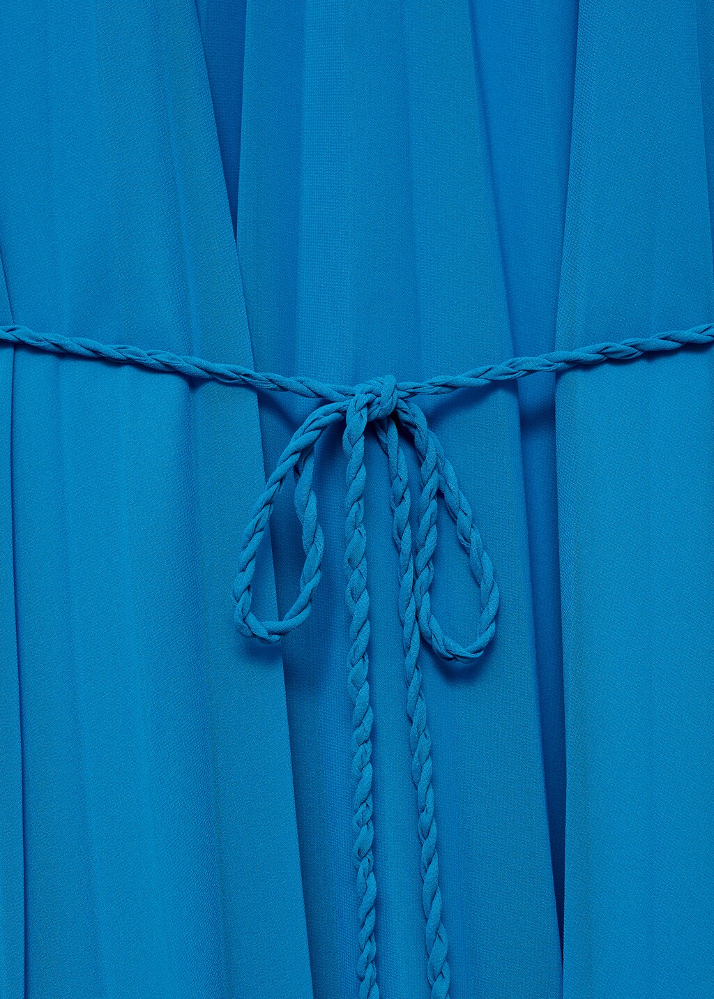 Flared-sleeve pleated dress - Blue