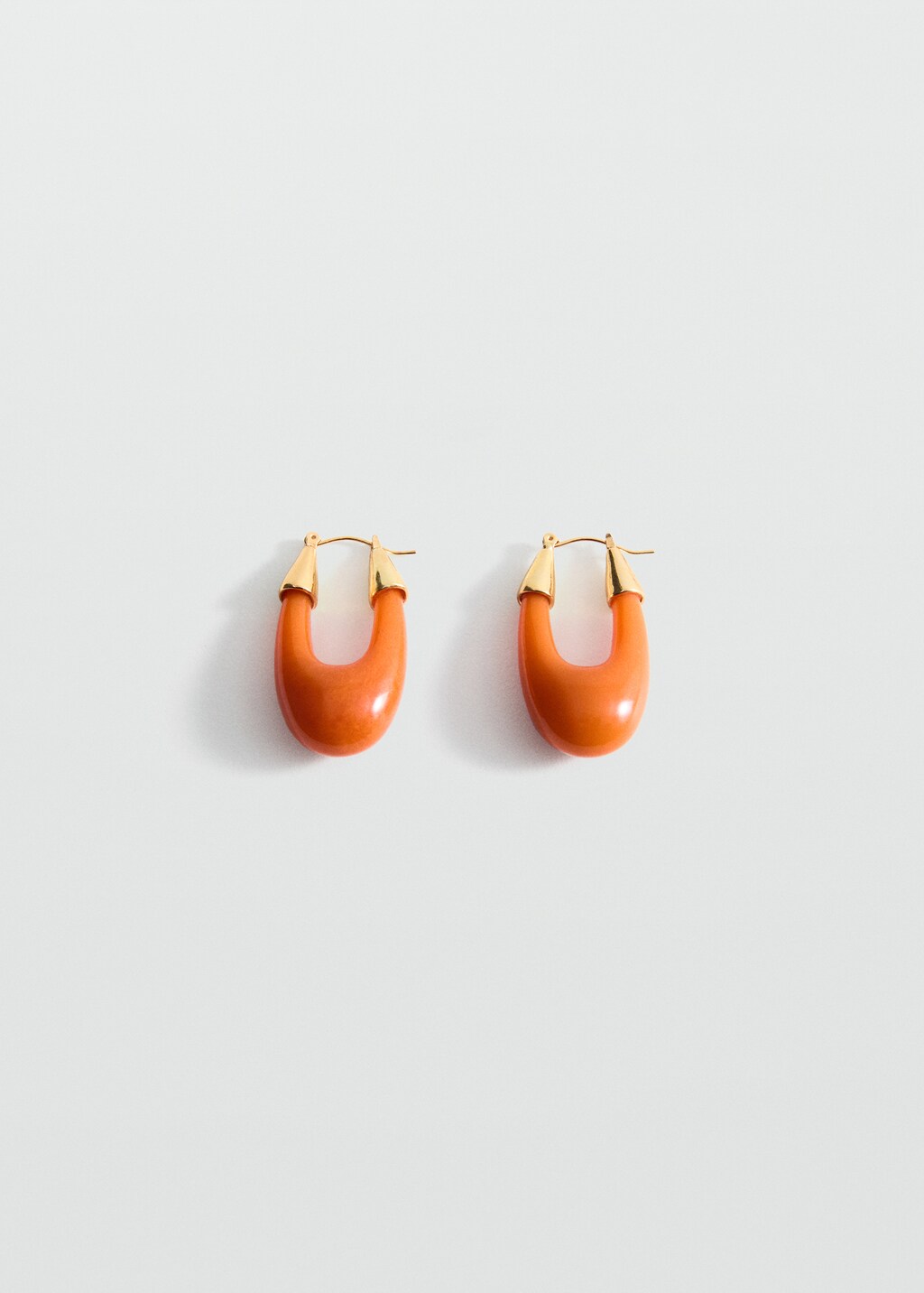 Oval hoop earrings - Orange