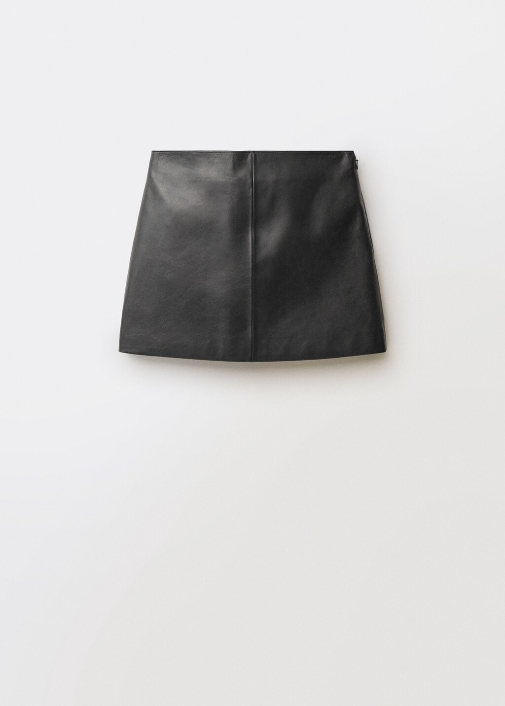 Leather skirt with stitching detail - Black
