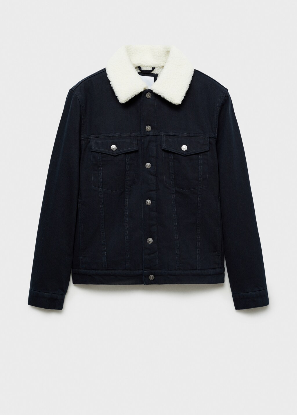 Denim jacket with fleece lining - Black denim