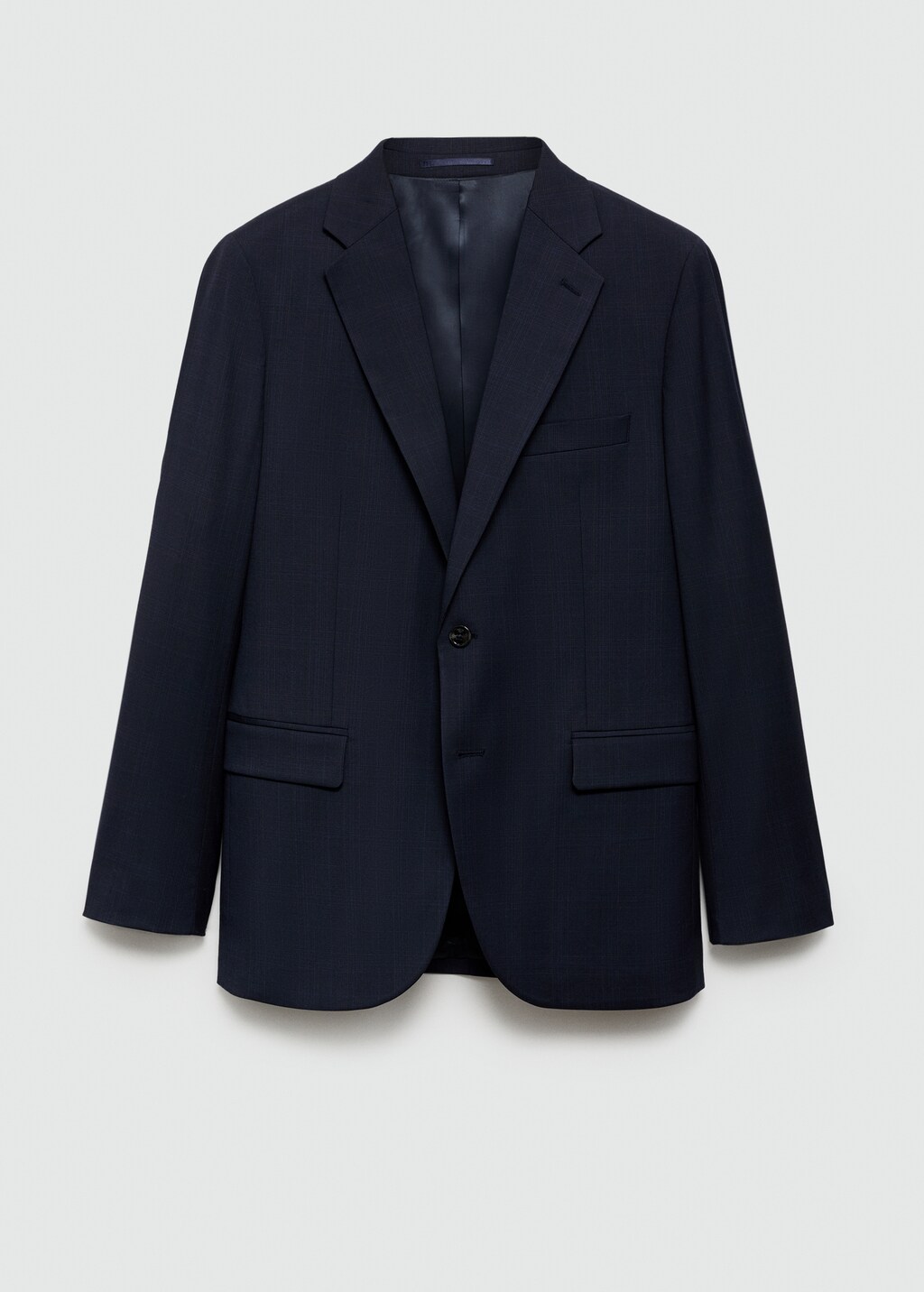 Stretch-fabric slim-fit suit jacket - Dark Navy