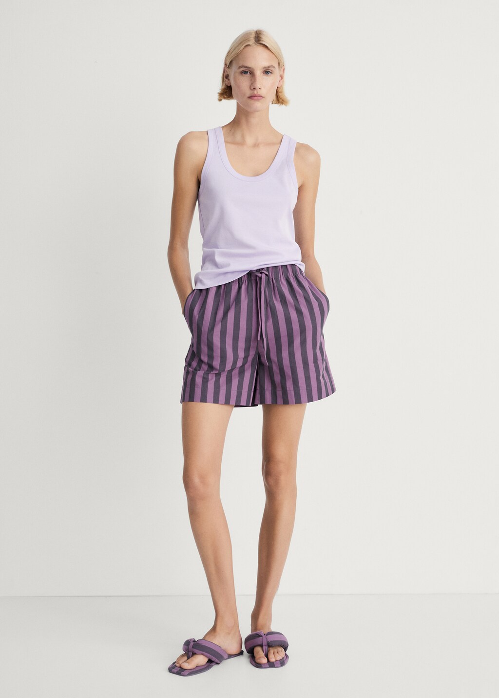 Cotton top with straps - Pastel Green