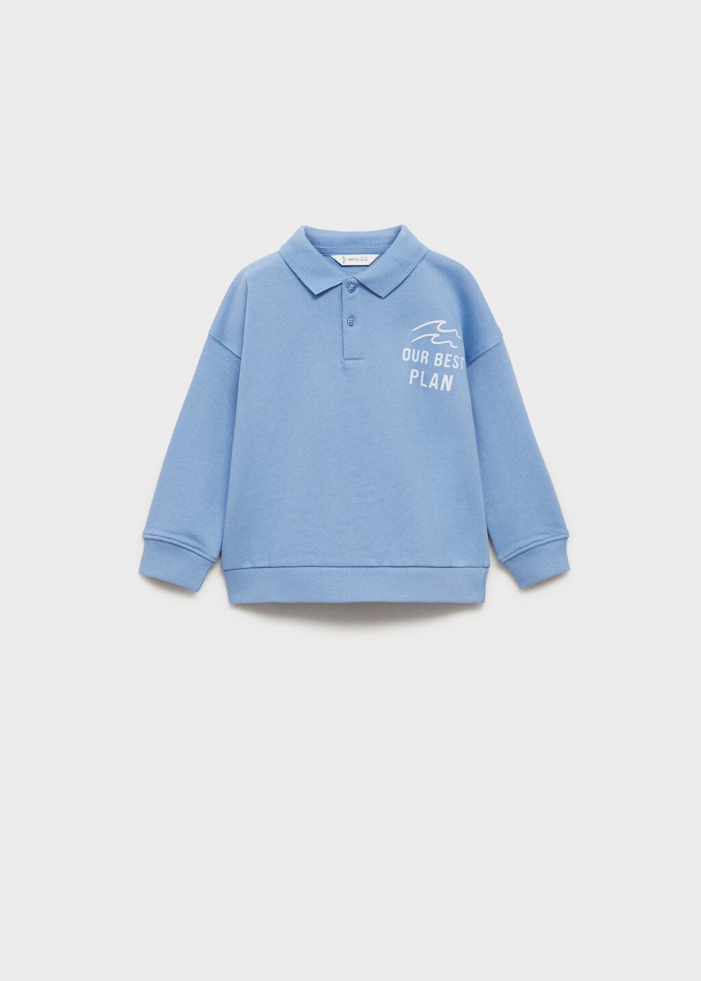 Polo sweatshirt with embroidery detail - Blue
