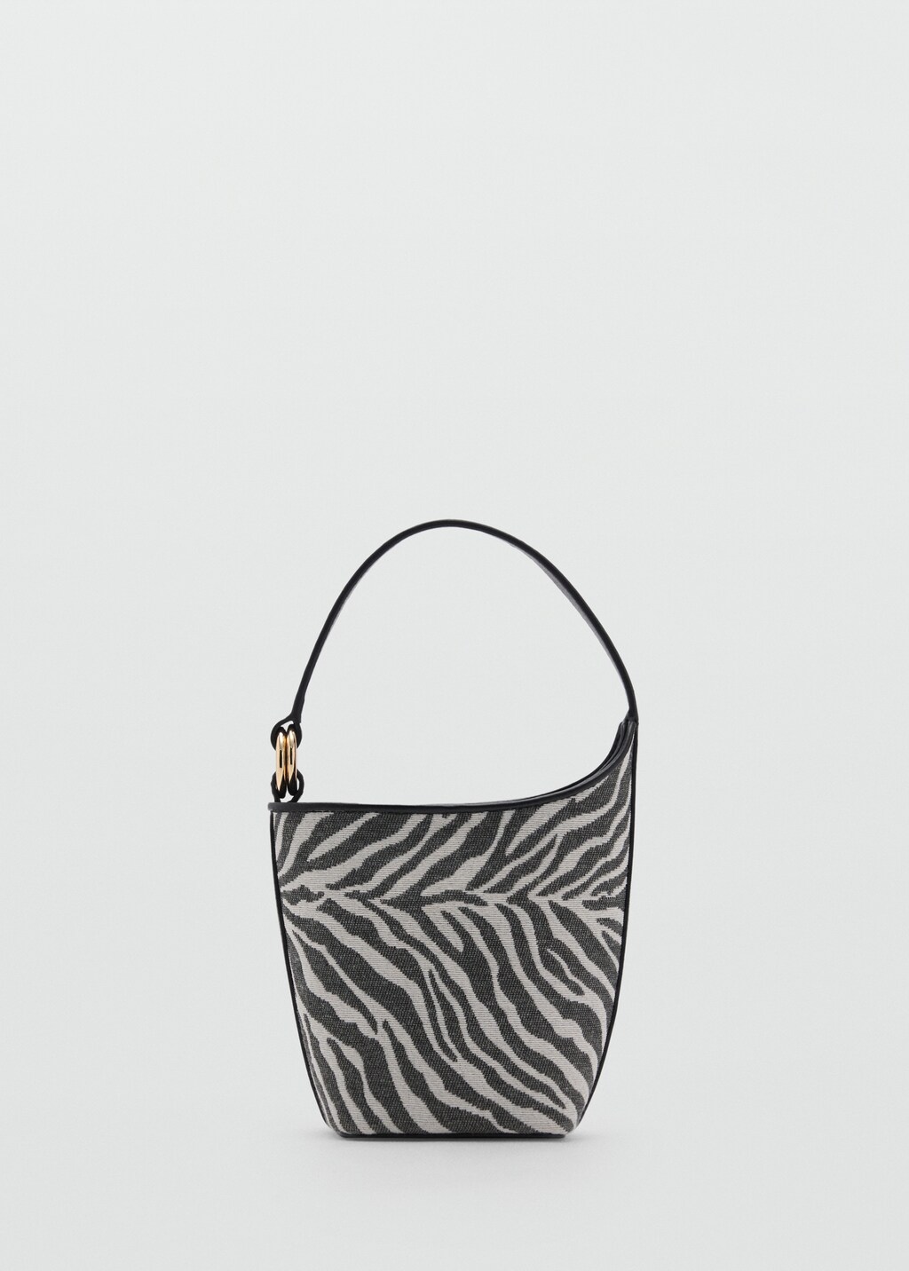 Zebra-print bucket bag - Black