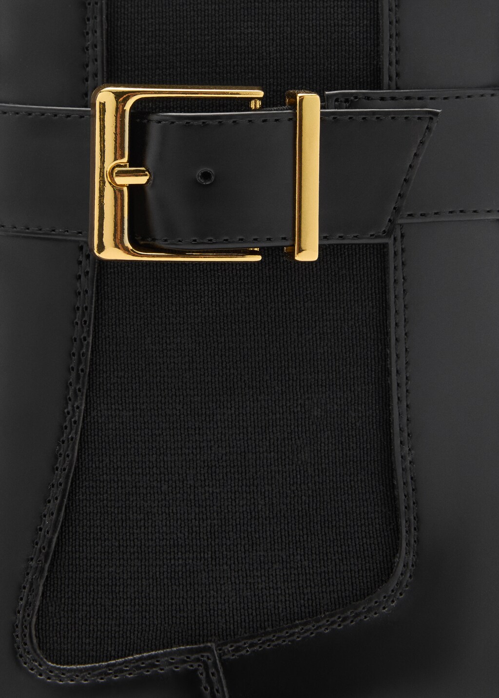 Ankle boots with elastic panel and buckle - Black