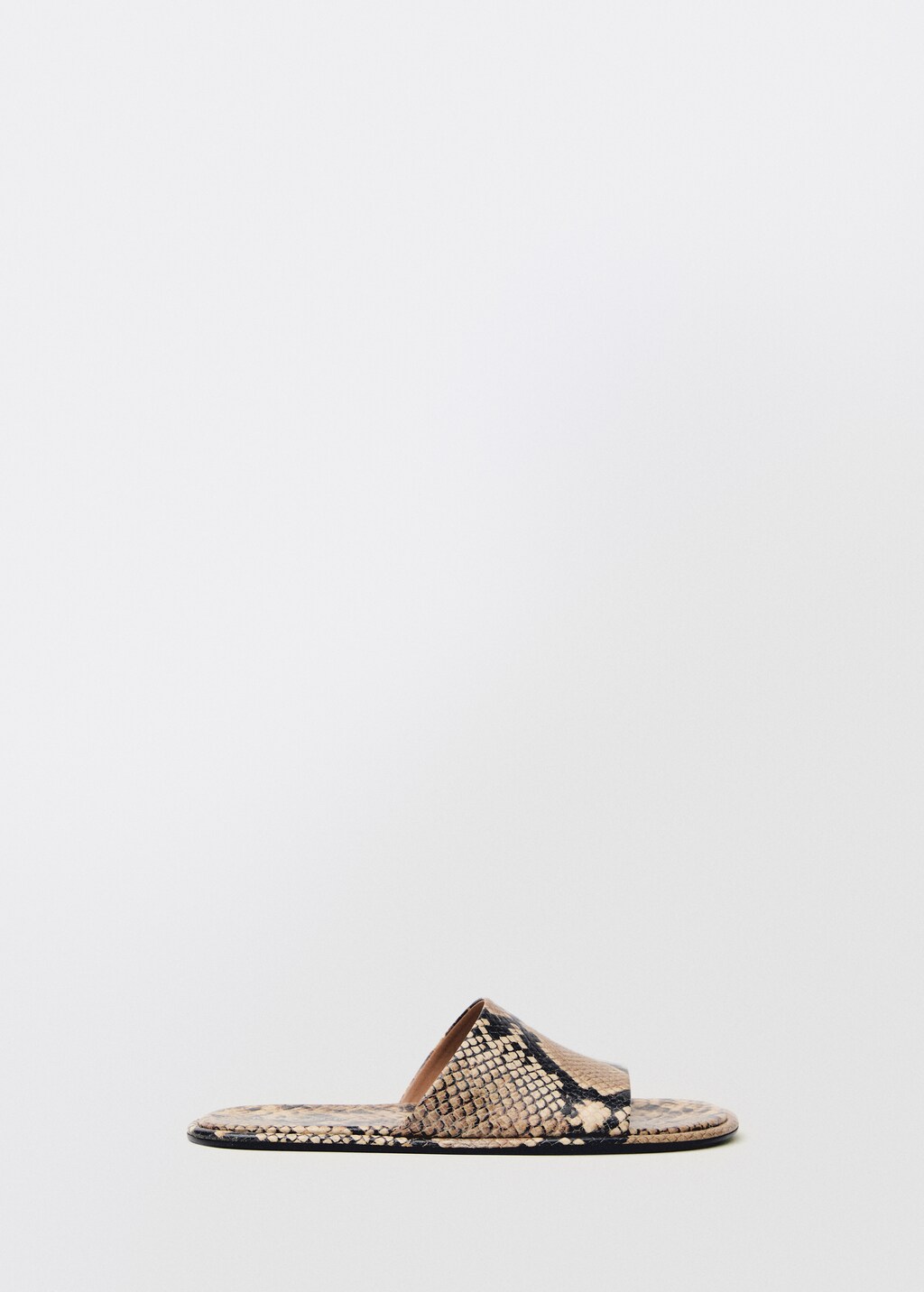 Animal-print leather sandals - Beige