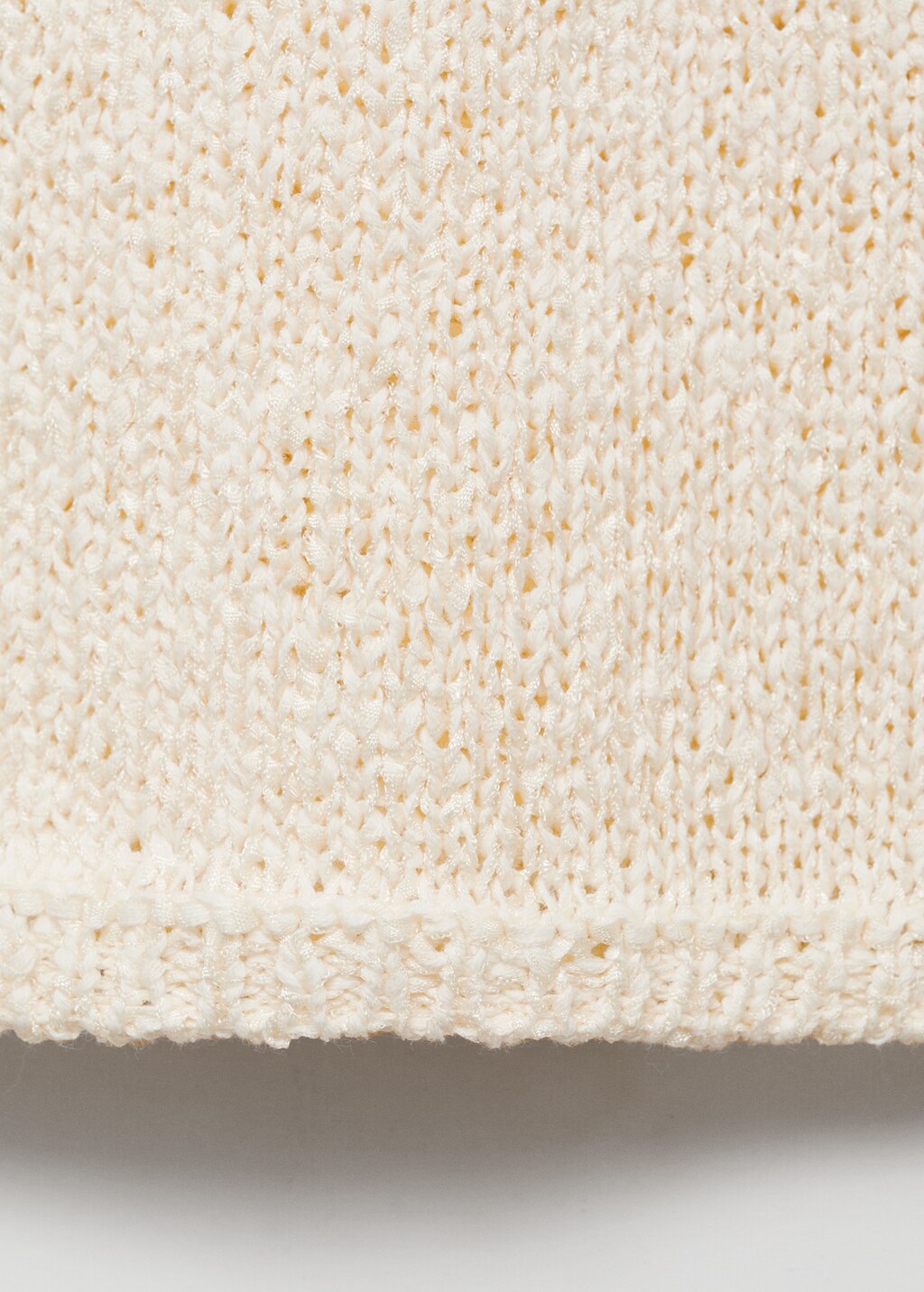 Round-neck crochet sweater - Ecru