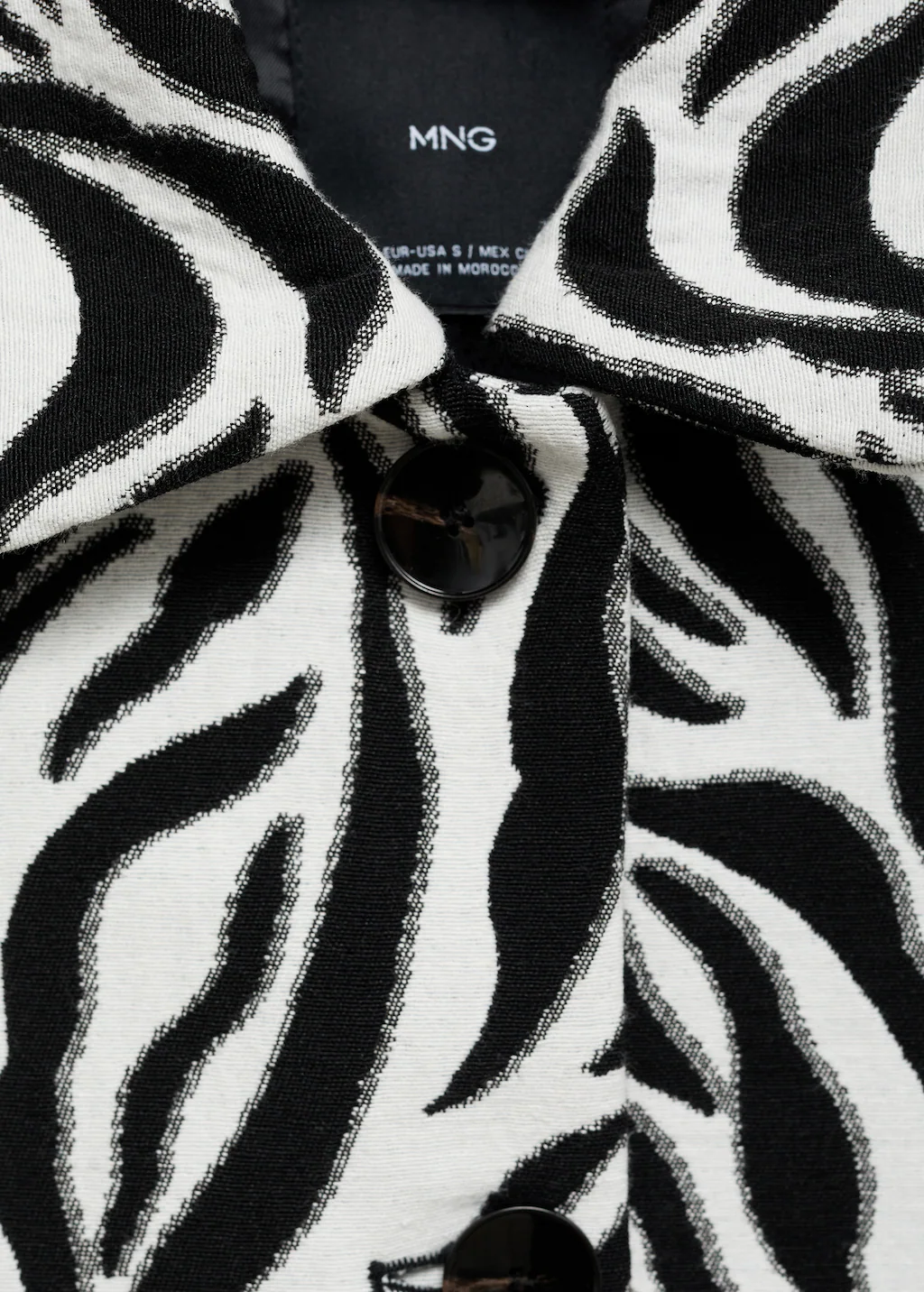 Zebra-print jacket with buttons - Black