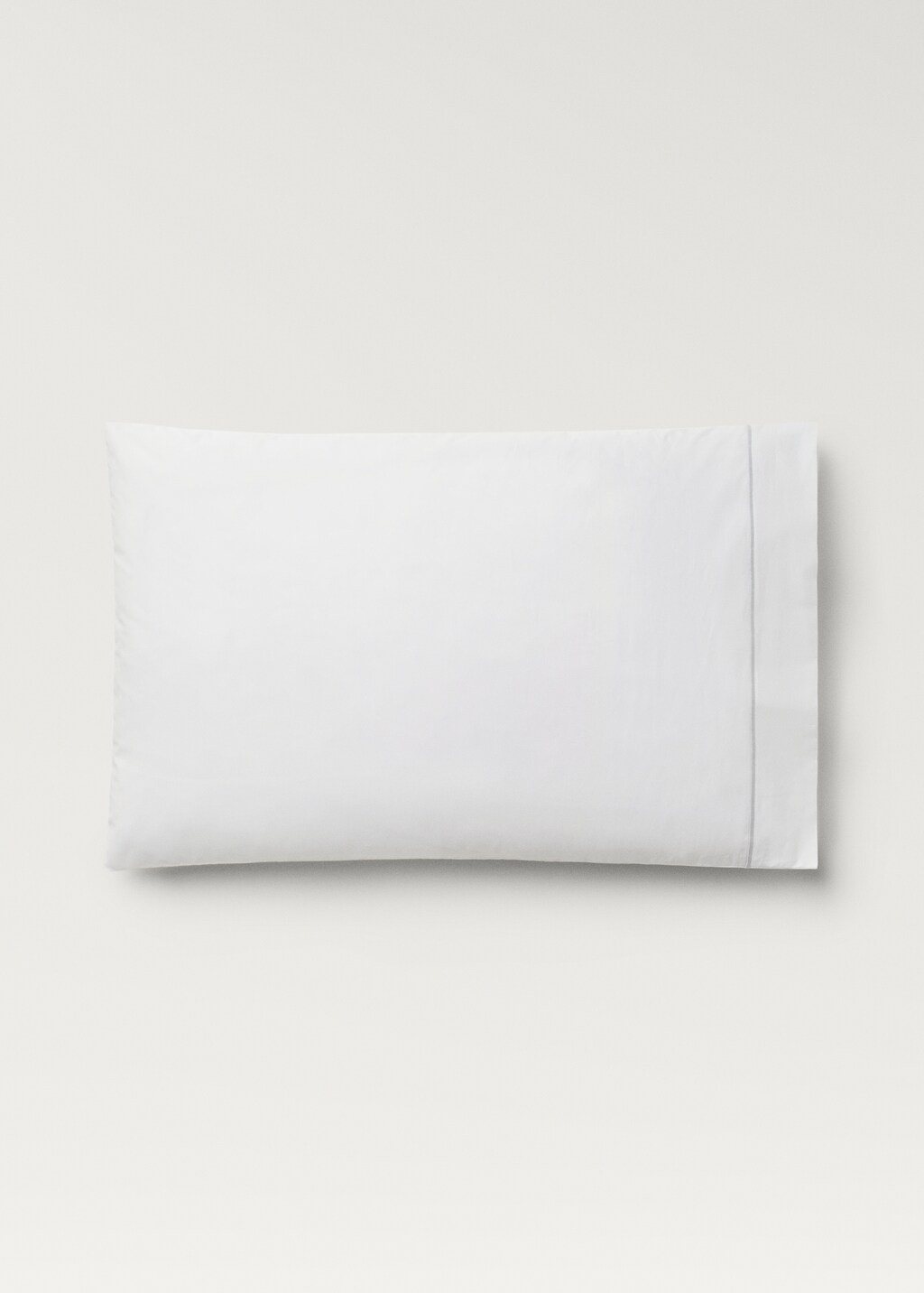Scalloped percale cotton pillowcase, 50x75 cm - Medium Brown