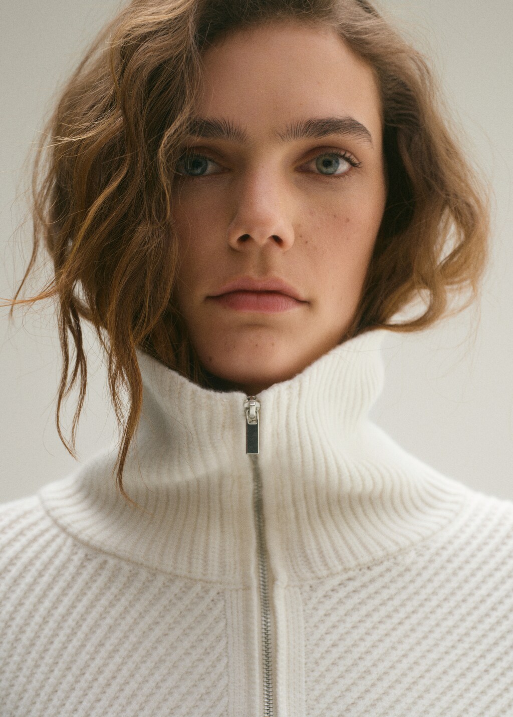 Striped ribbed-knit sweater - Ecru