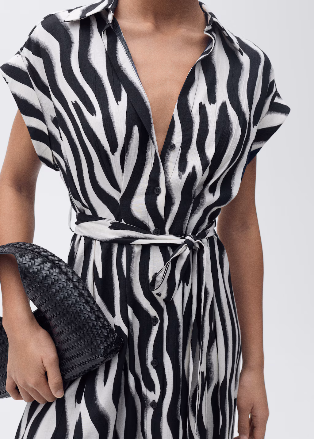 Zebra shirt dress - Black
