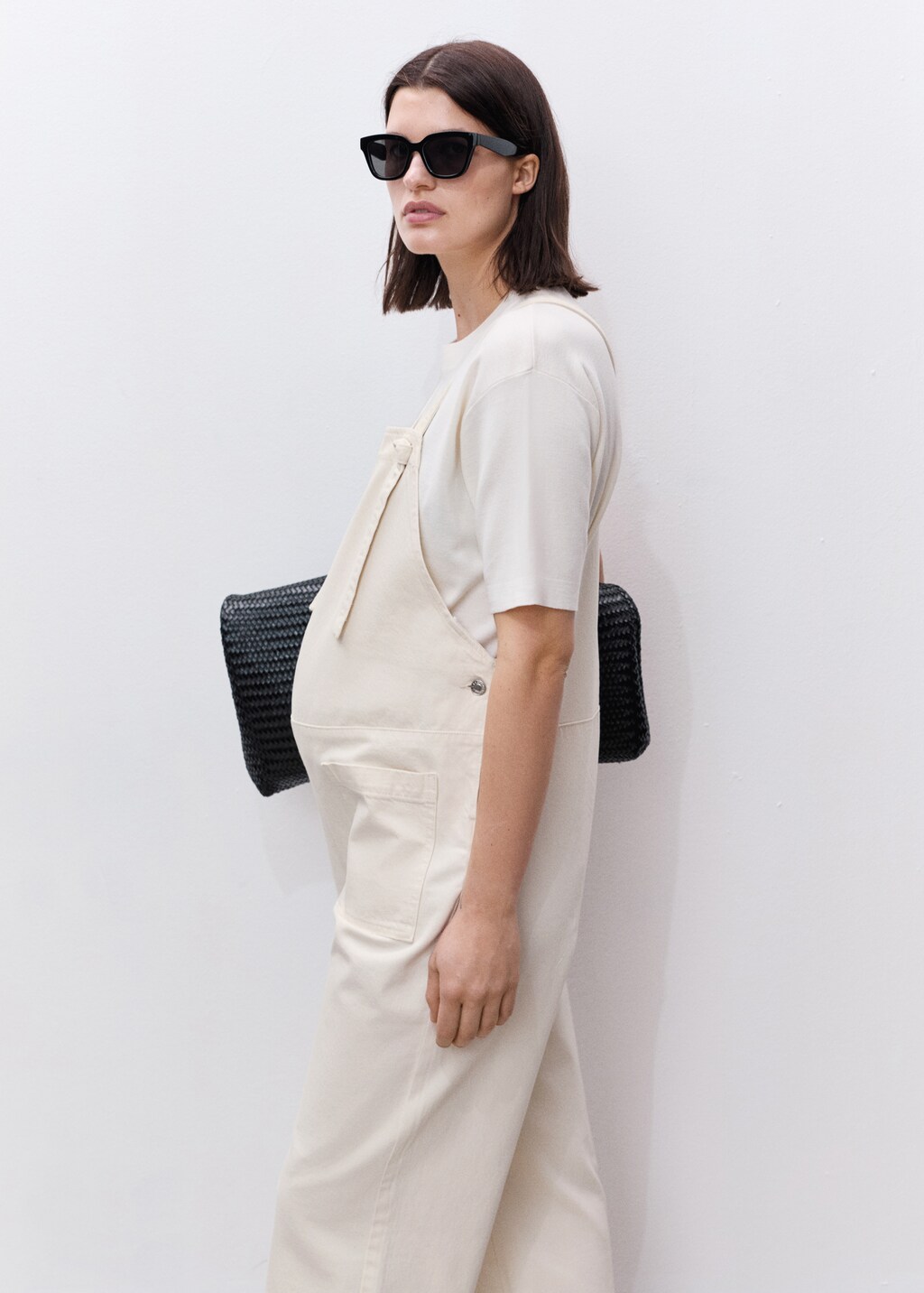 Maternity denim dungarees - Off White