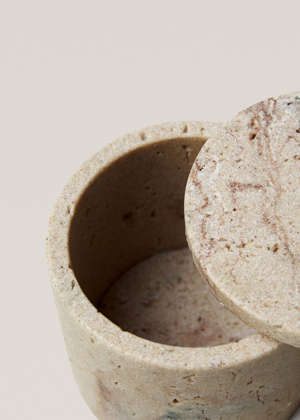 Small stone effect resin bath jar - Light/Pastel Grey