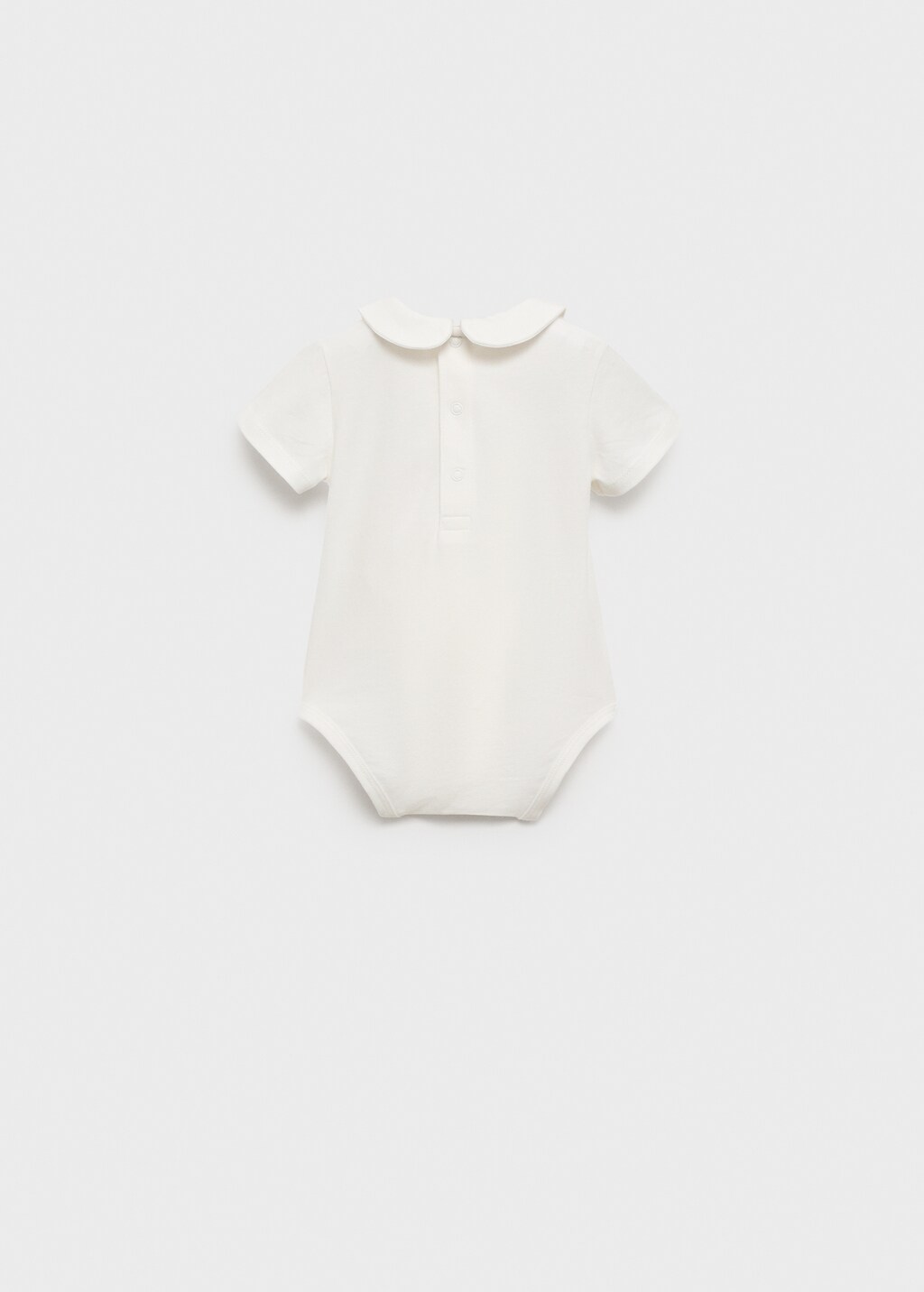 Cotton bodysuit with Peter Pan collar - Off White