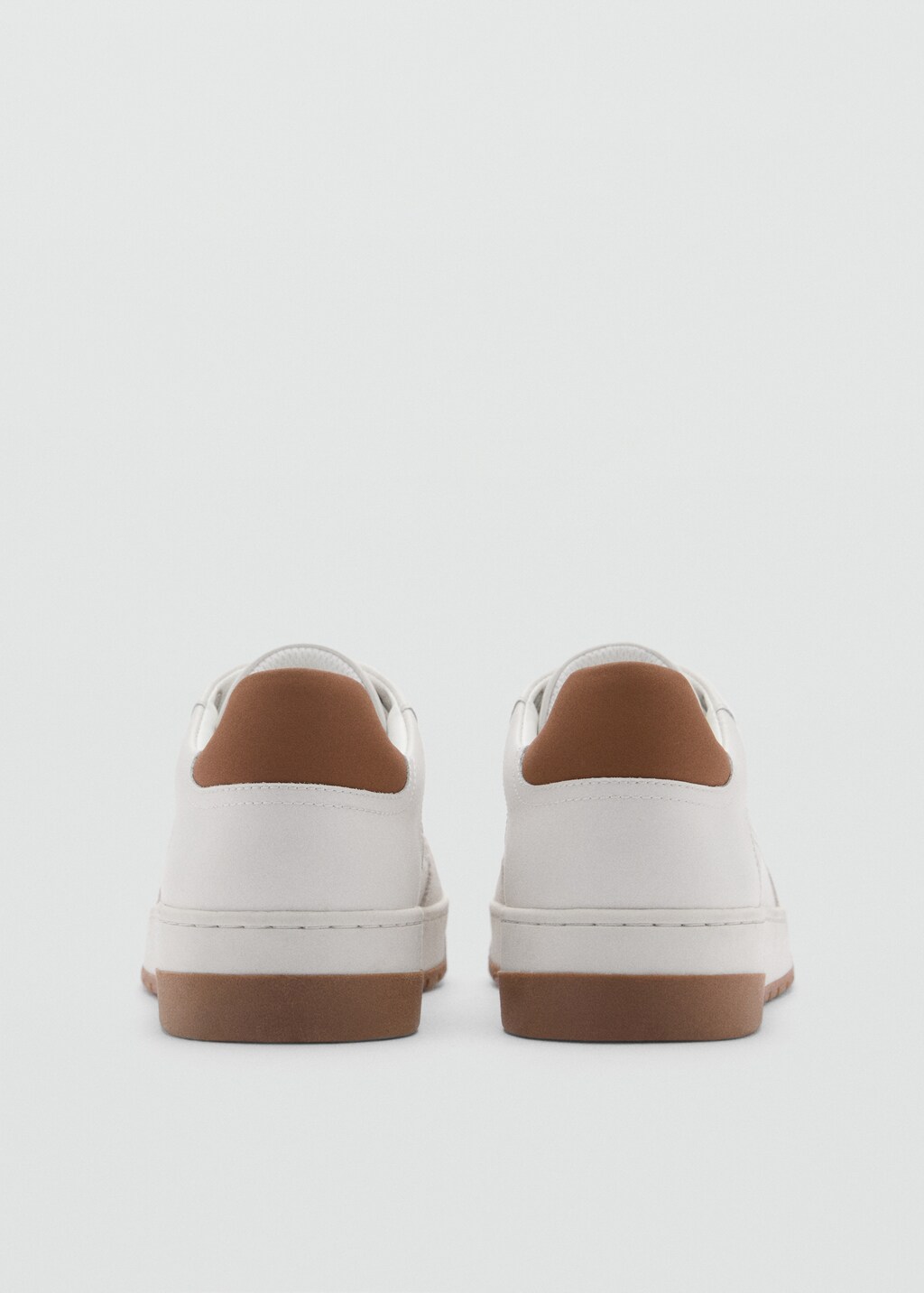 Combined leather trainers - White