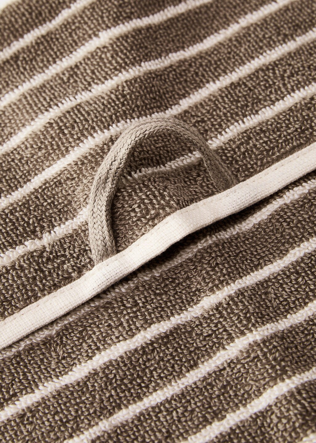 Two-tone striped guest towel - Beige