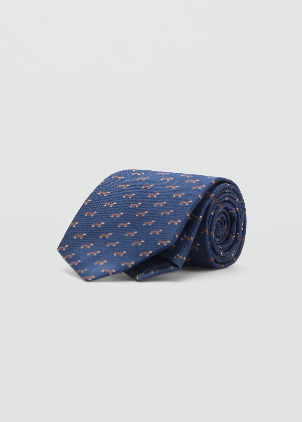 Mulberry silk animal-print tie - Dark Navy