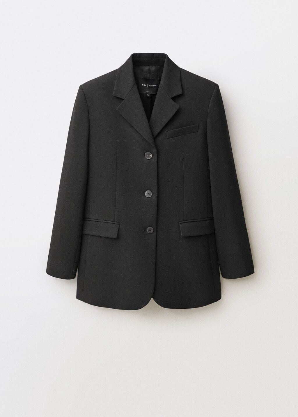 Straight button suit blazer - Black