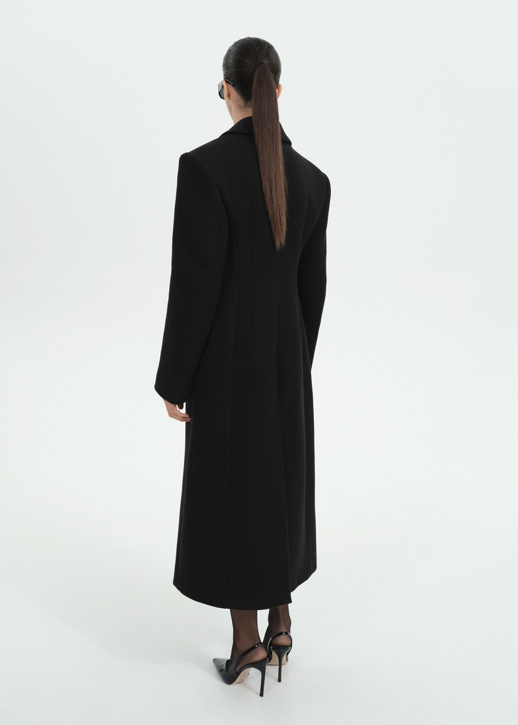 Structured wool coat - Black