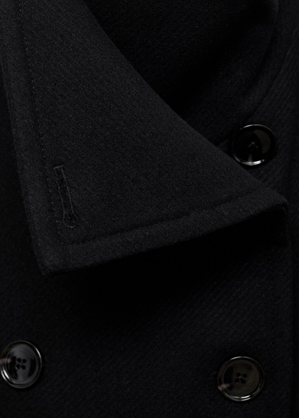 Midi wool coat with wraparound collar - Khaki