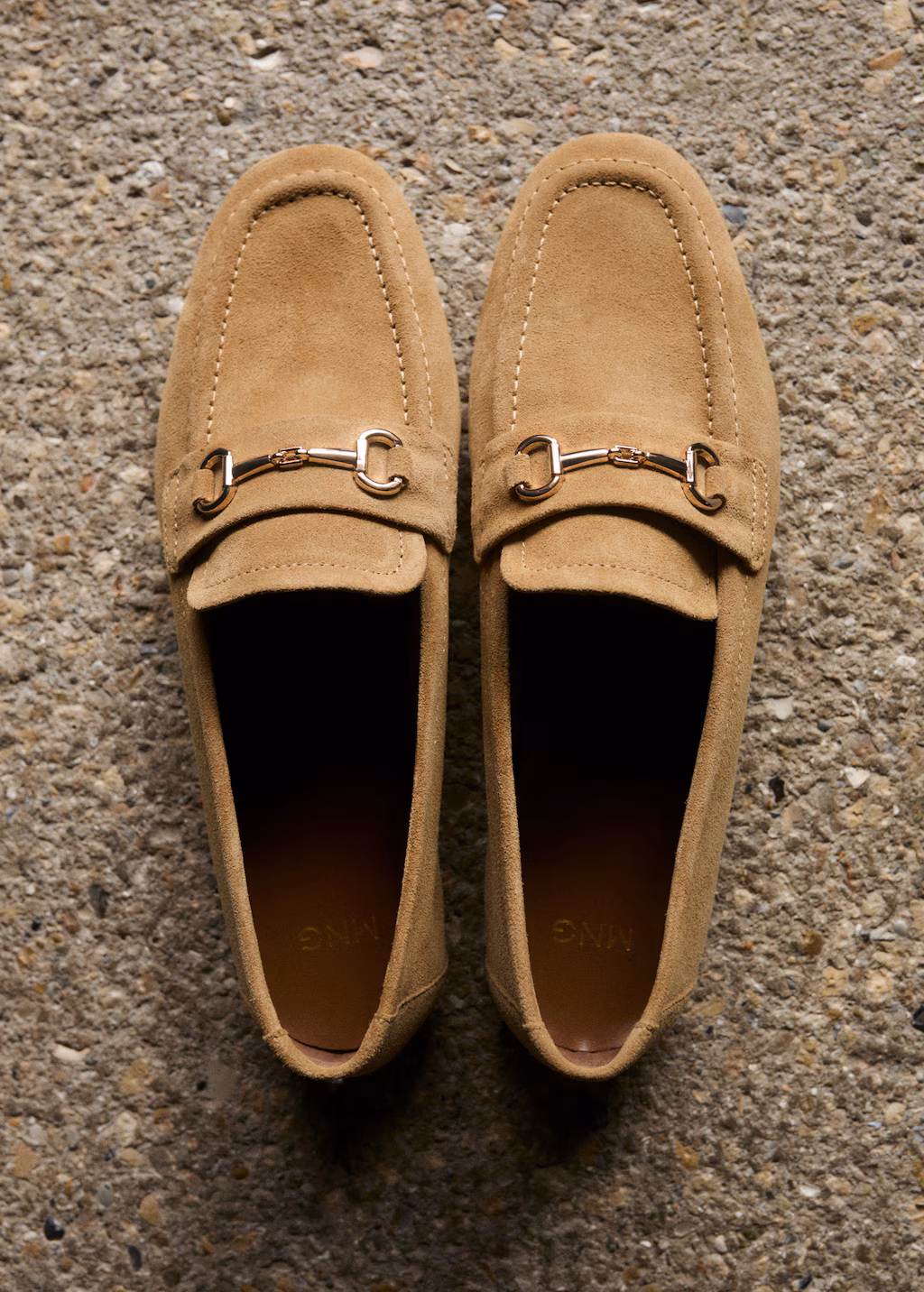 Buckle leather moccasins - Beige