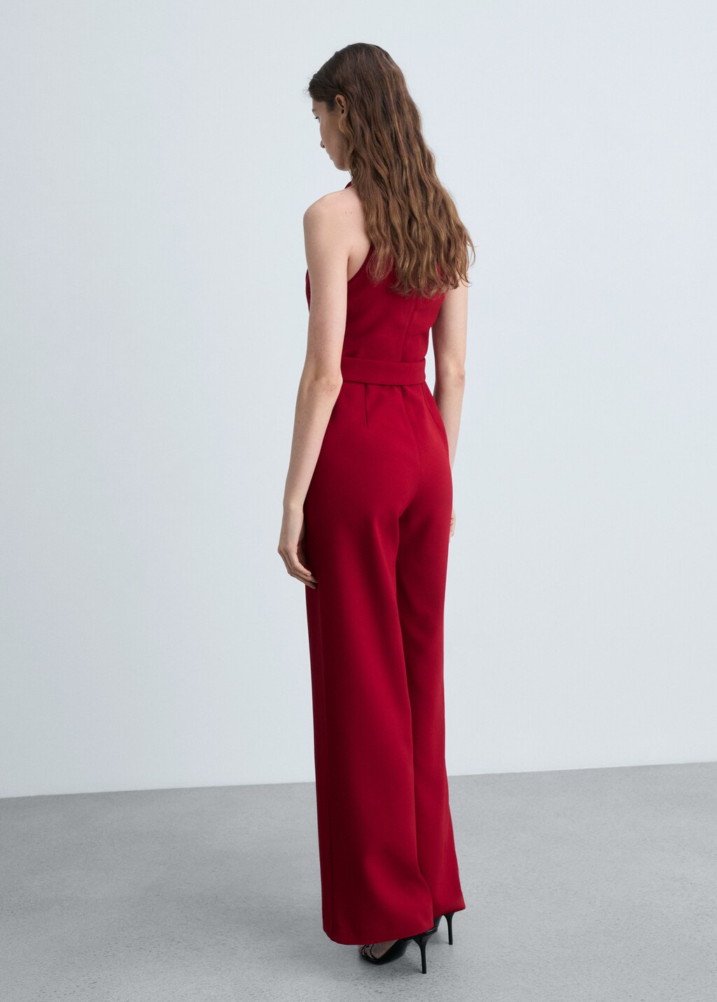 Belt wrap jumpsuit - Wine