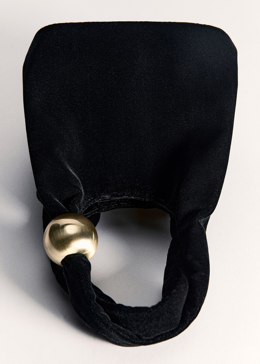 Velvet bag with ball detail - Black