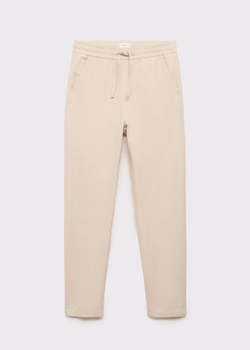 Cotton linen-blend trousers - Sand