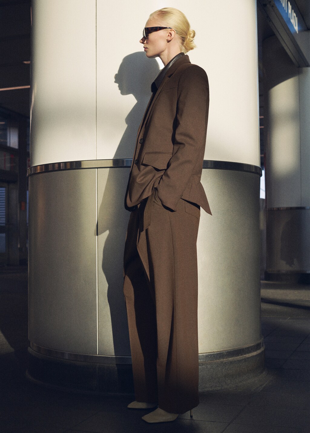 Belt suit trousers - Brown