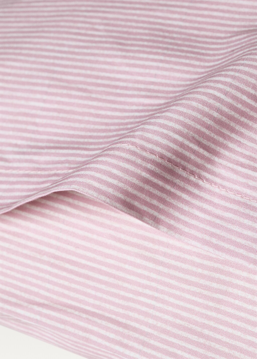 Cotton percale striped children's pillowcase, 50x75 cm - Aqua Green