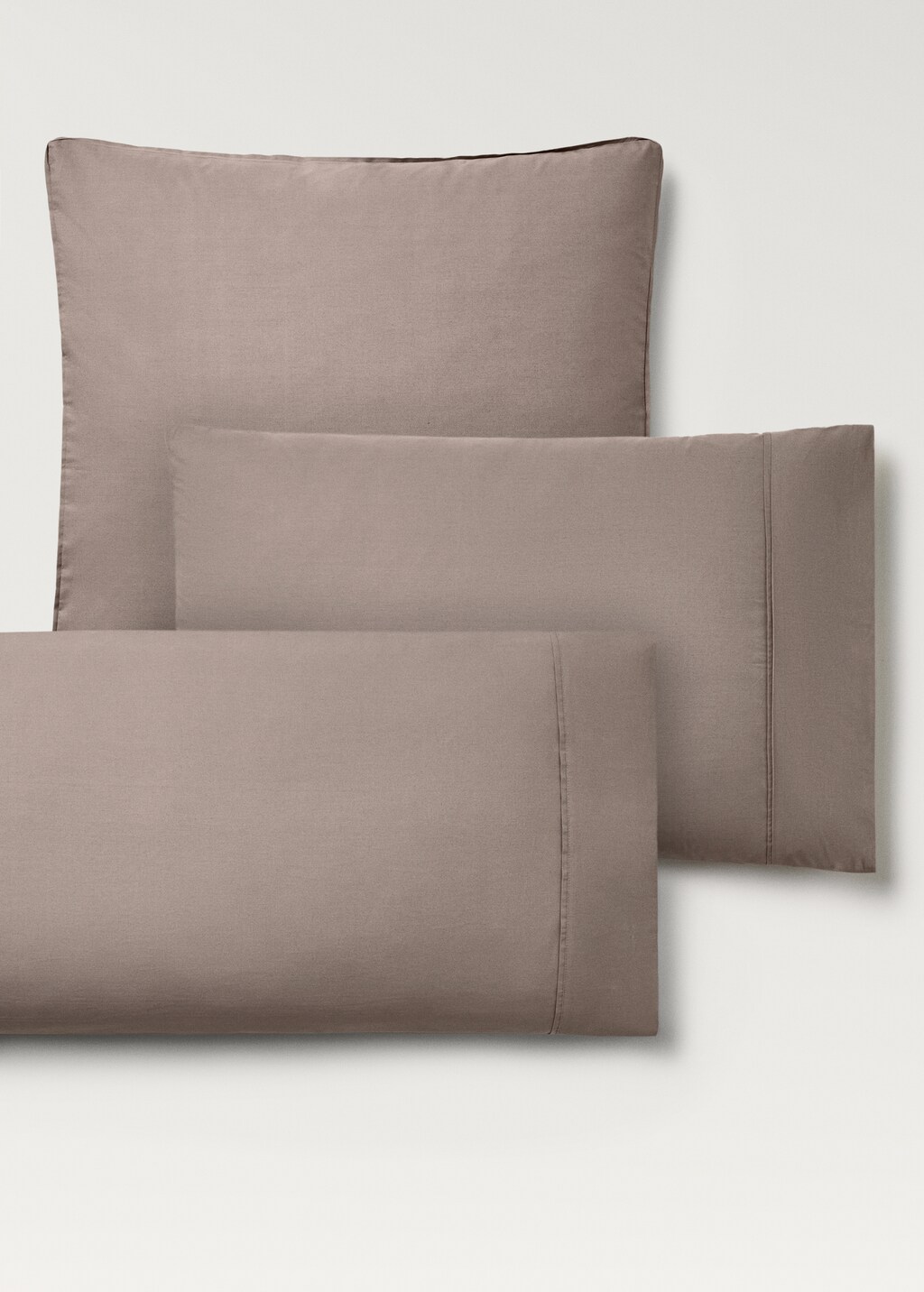 300-thread count cotton percale pillowcase, 45x110 cm - Light/Pastel Grey