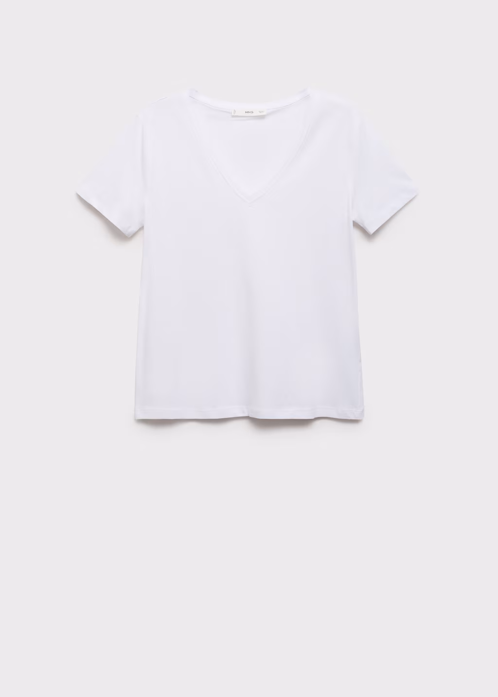 V-neck cotton T-shirt - Beige