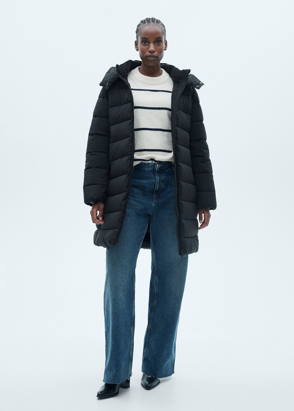 Water-repellent quilted coat - Medium Brown