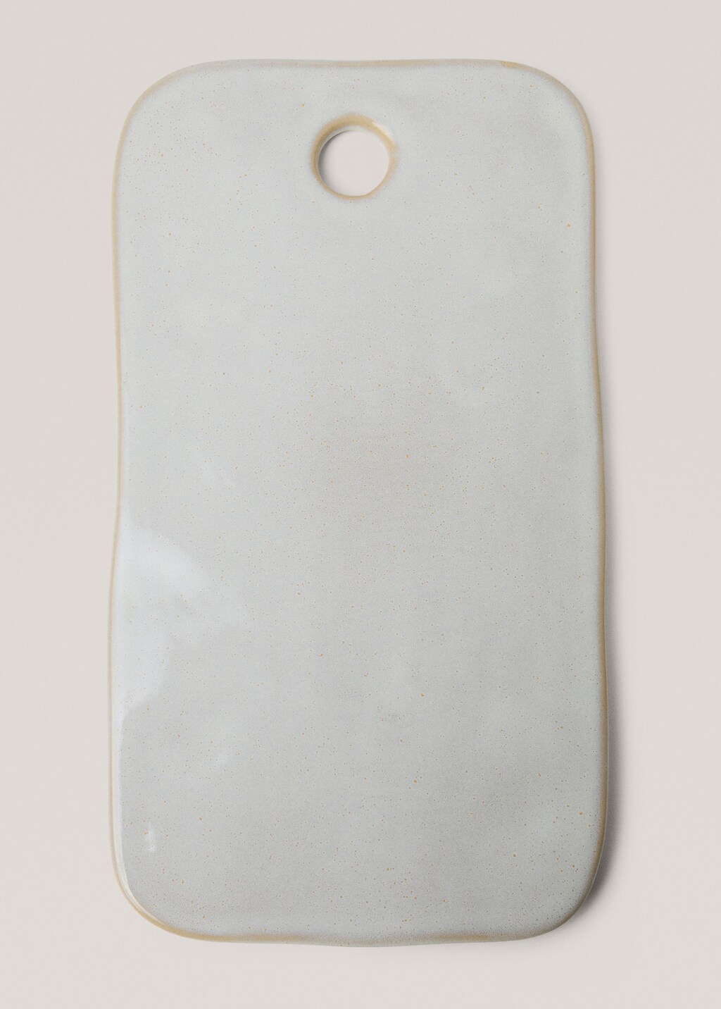 Stoneware tray with aged rim - Off White