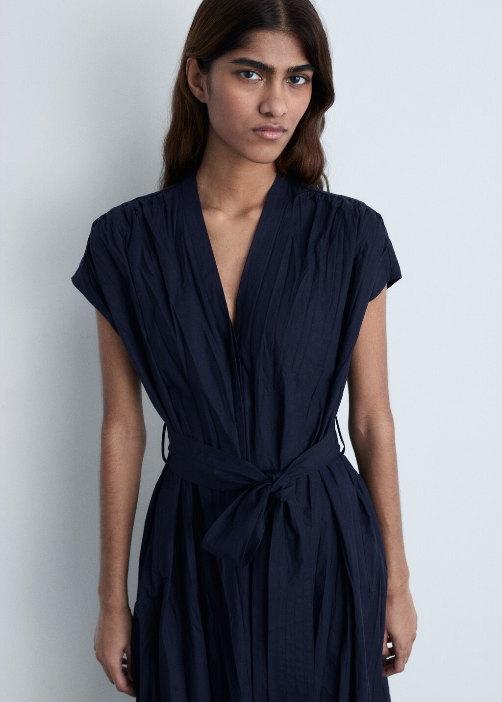 Textured bow dress - Black