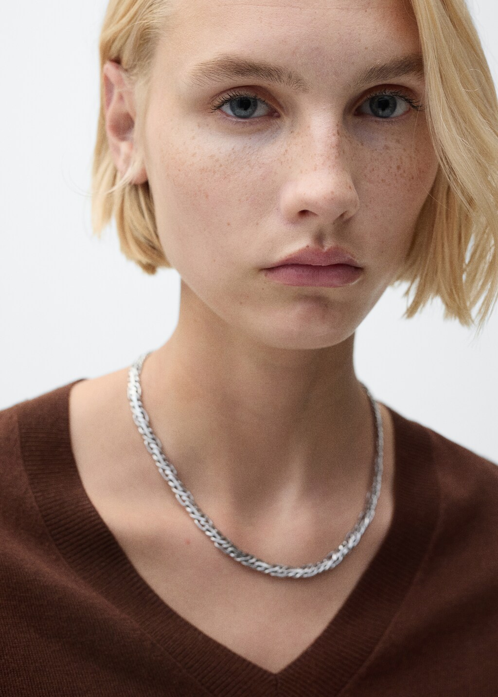 V-neck knit sweater - Sky Blue