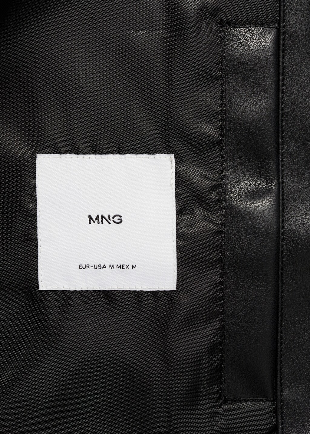 Leather-effect bomber jacket - Black
