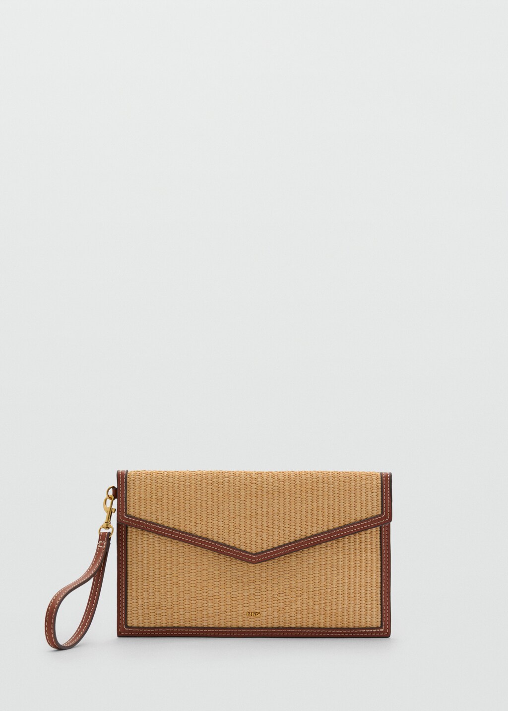 Contrasting canvas pochette - Leather
