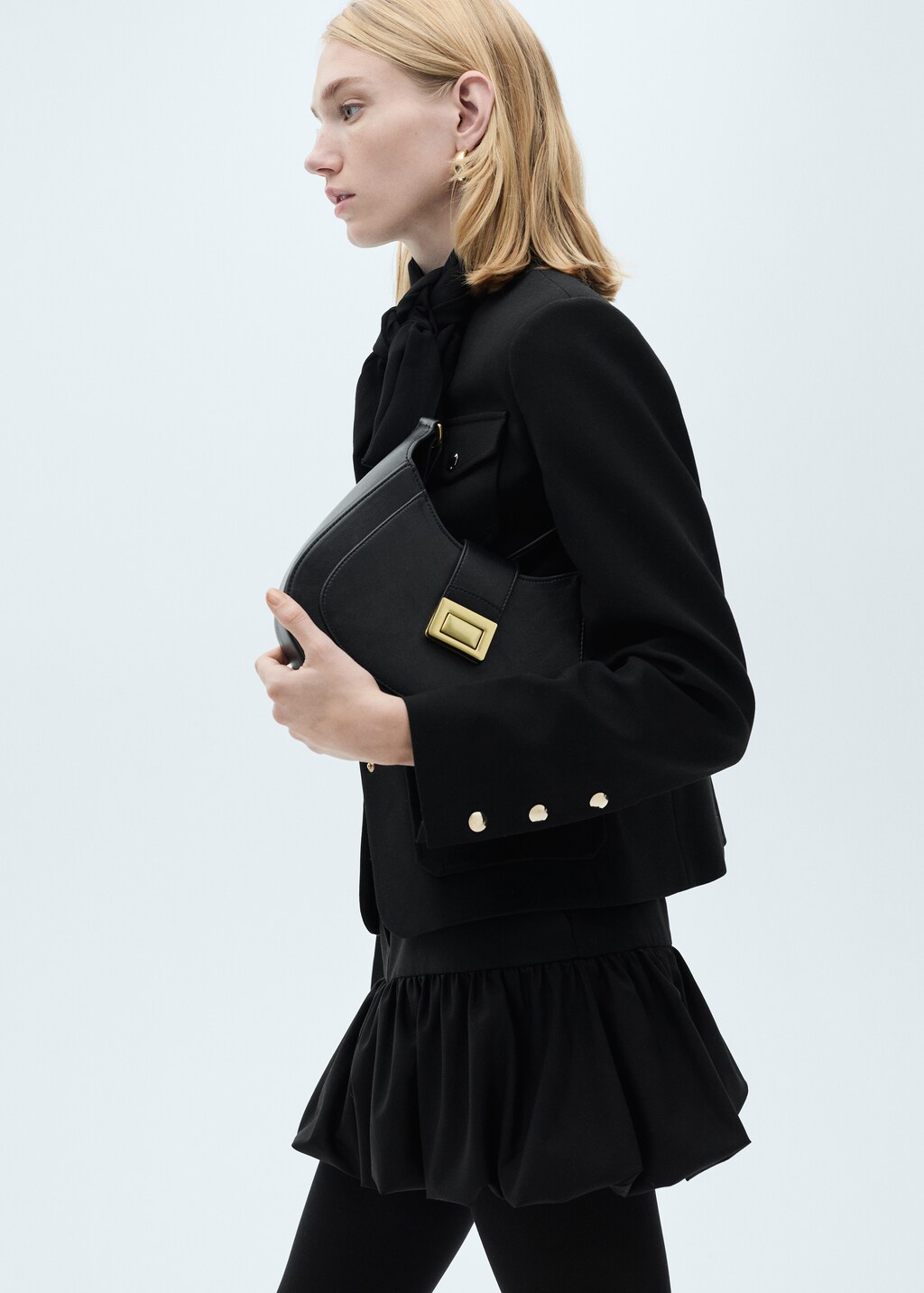 Balloon ruffled mini-skirt - Charcoal