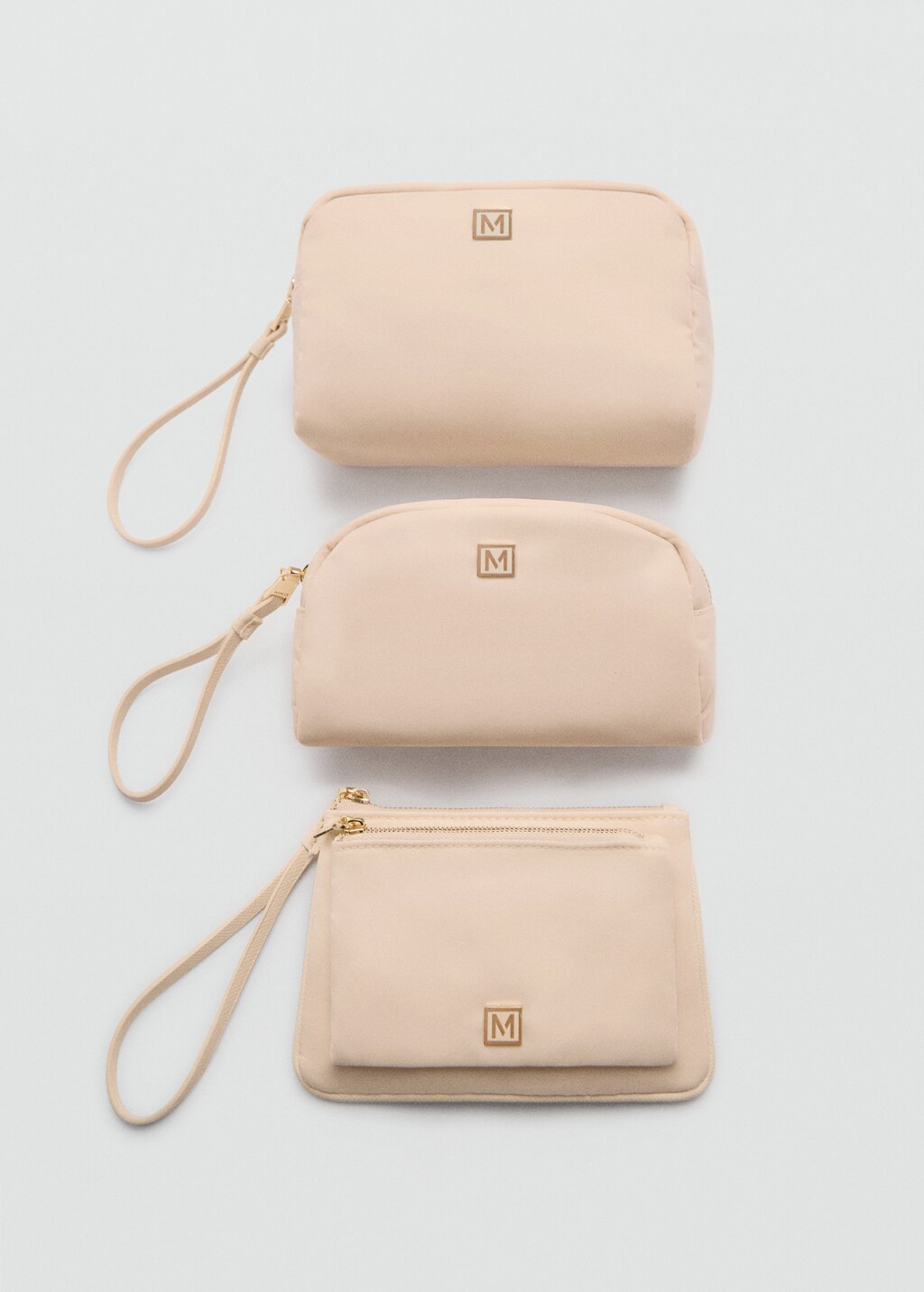 Zipped toiletry bag with logo - Beige