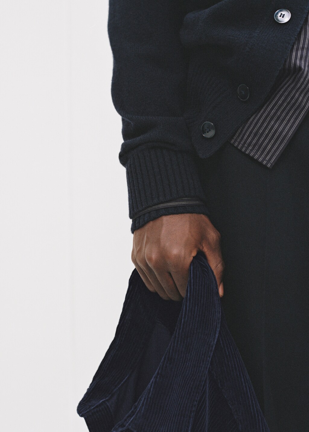 Slim-fit cotton pinstripe shirt - Sky Blue