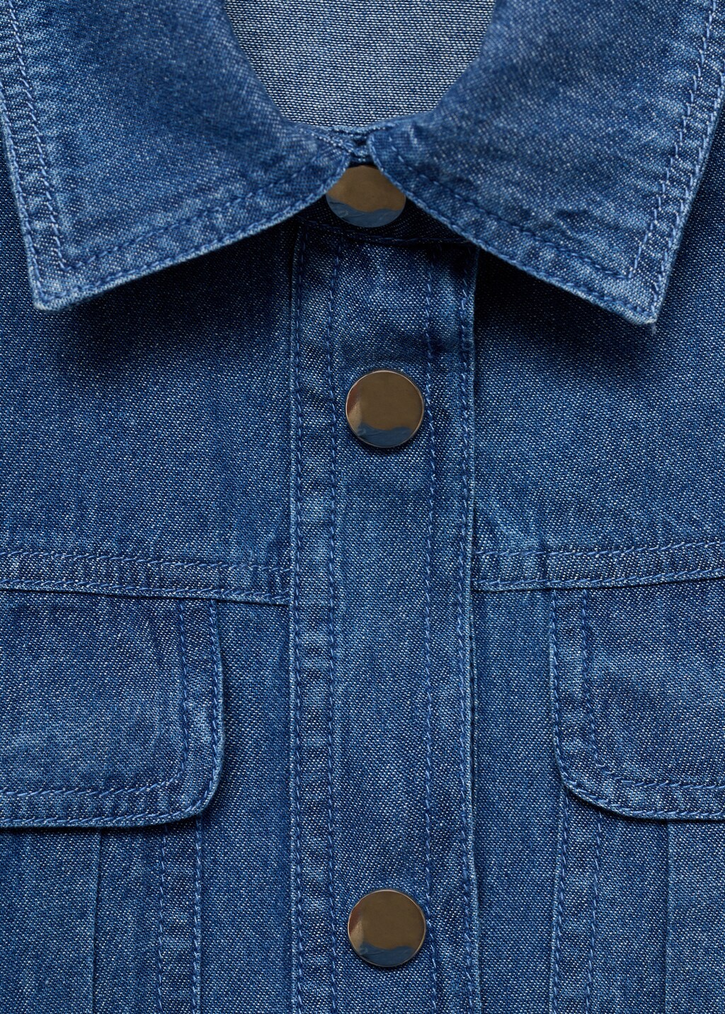 Cropped denim shirt - Medium Blue