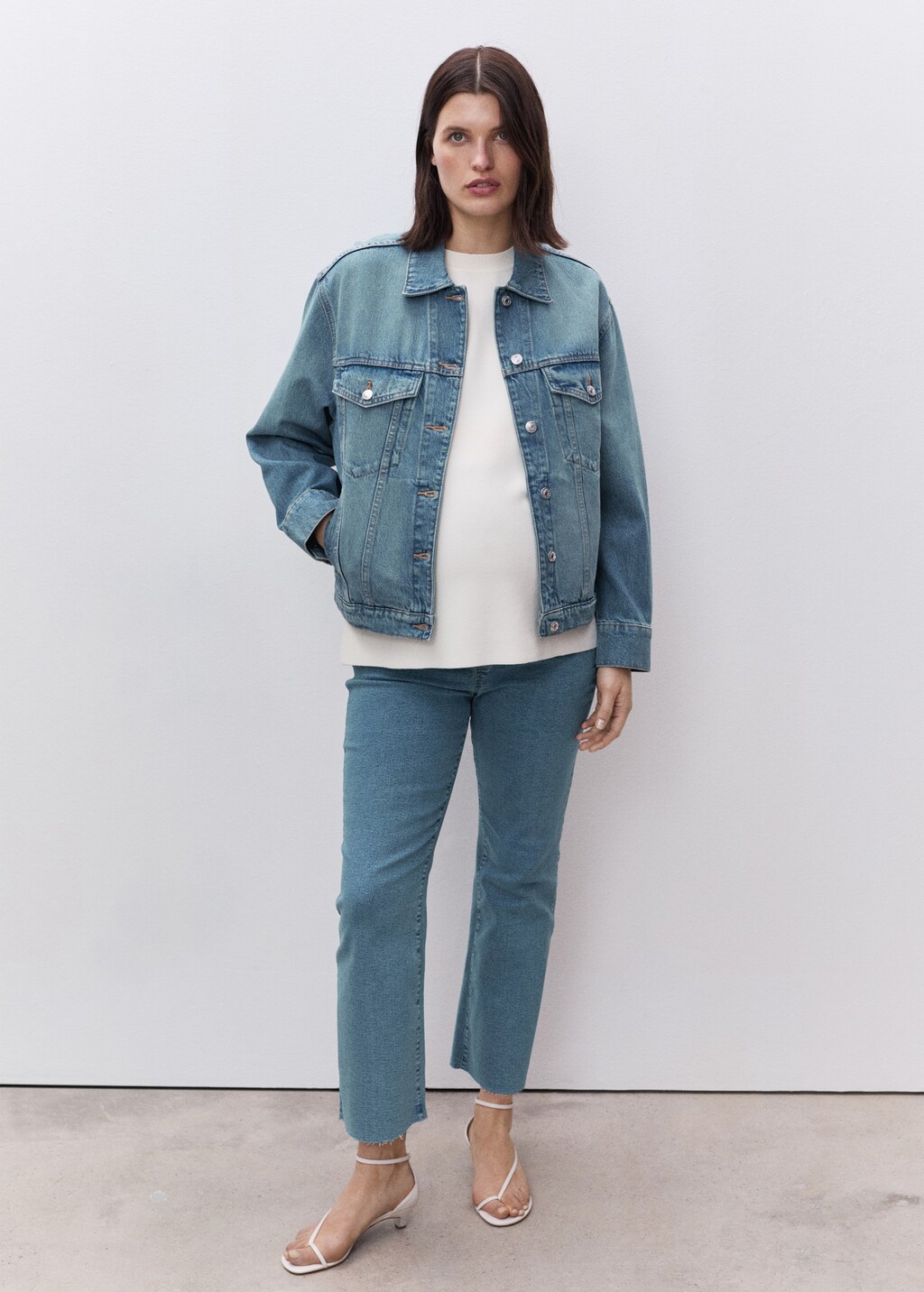 Maternity flared cropped jeans - Off White