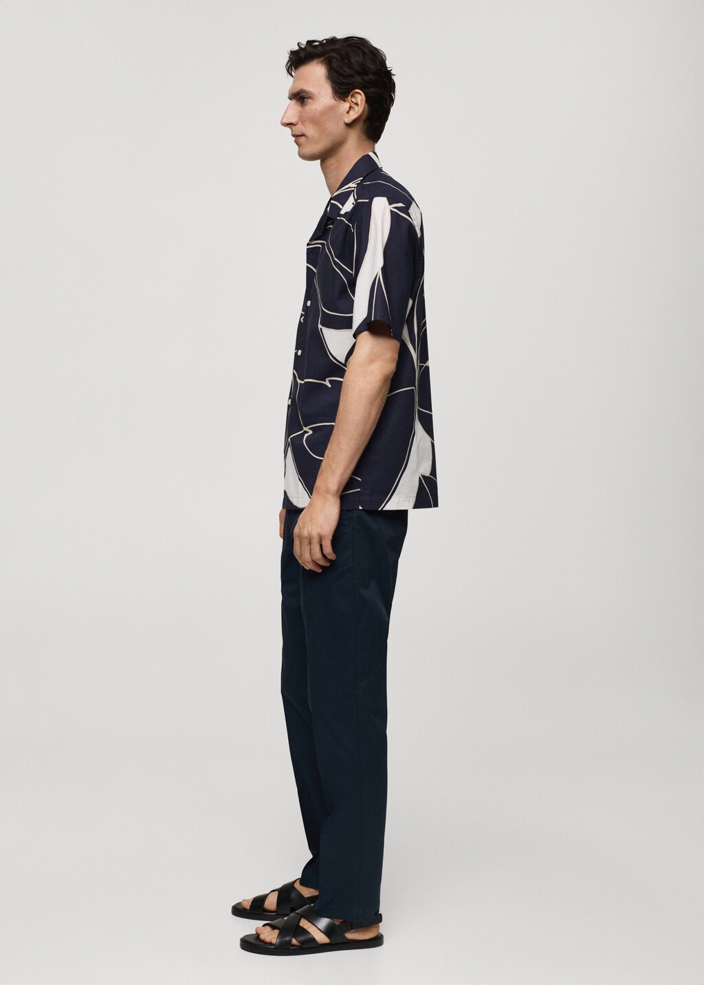 100% cotton printed shirt - Dark Navy