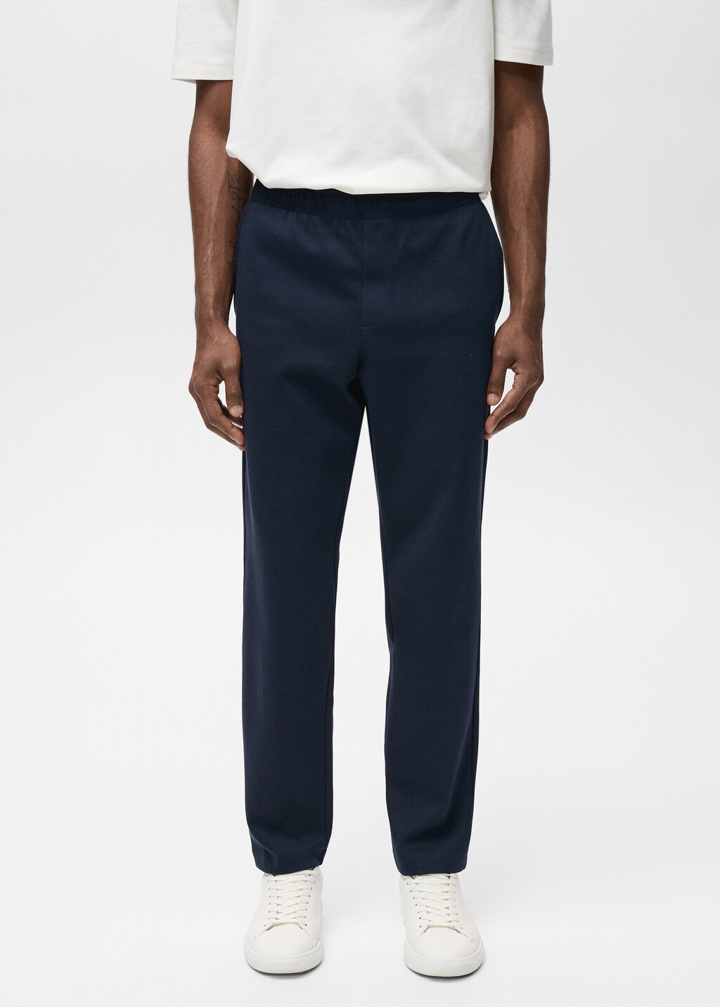 Cotton joggers with elastic waist - Chocolate